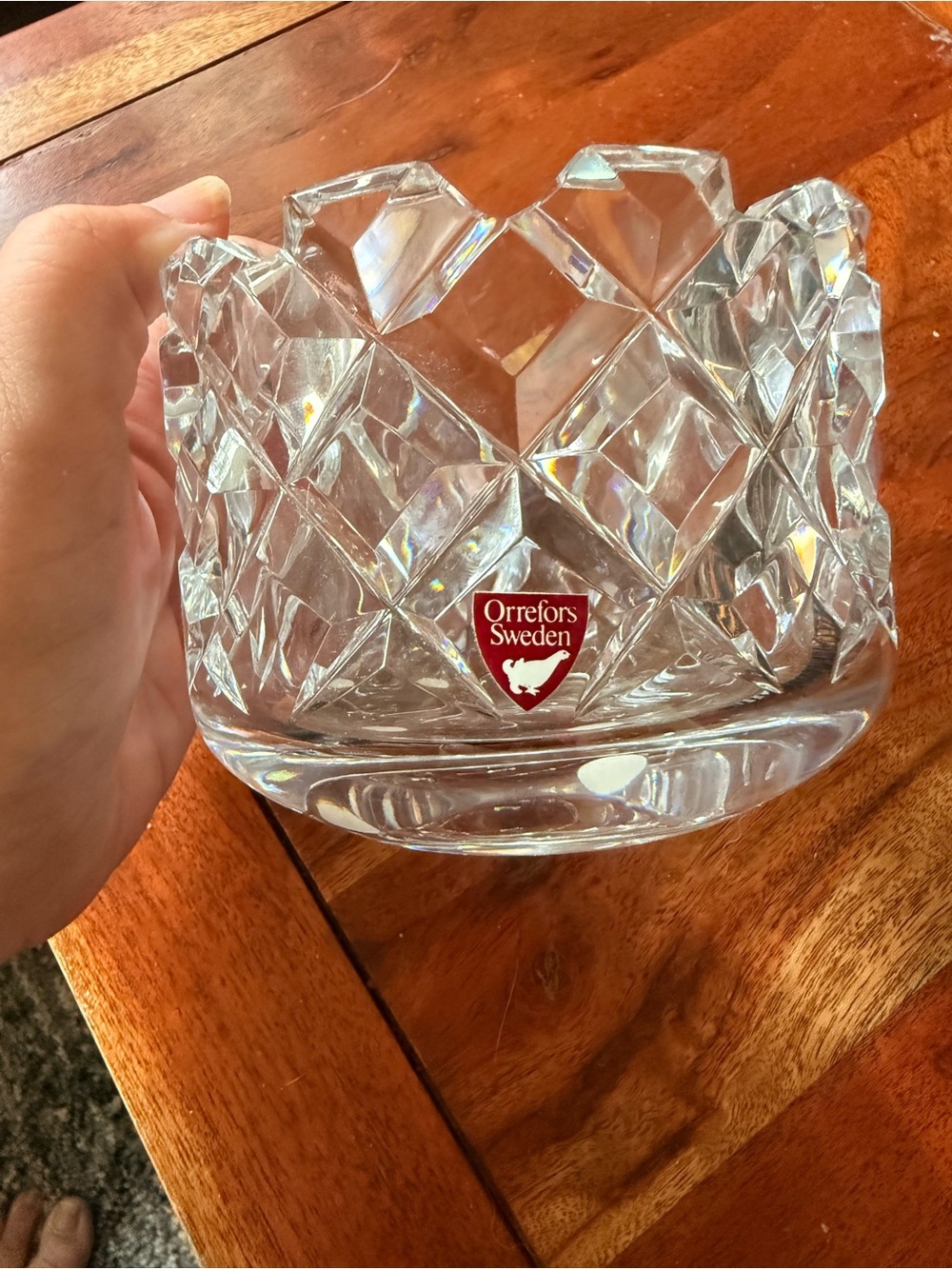 Orrefors Sweden SOFIERO MEDIUM BOWL 6" BY GUNNAR CYREN CUT CRYSTAL